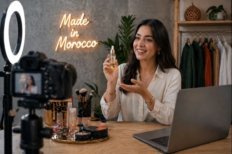 Illustration marketing d'influence utilisee comme couverture pour un article sur le marketing d'influence au Maroc.